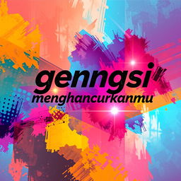 A modern and artistic wallpaper design featuring the phrase "gengsi menghancurkanmu" in a bold, stylish typography