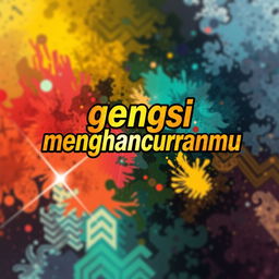 A modern and artistic wallpaper design featuring the phrase "gengsi menghancurkanmu" in a bold, stylish typography