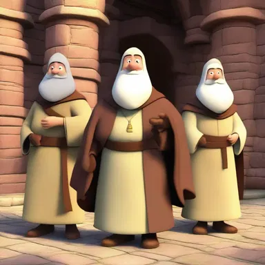The animated film featured characters dressed in gregorian attire.