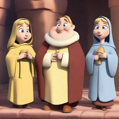 The animated film featured characters dressed in gregorian attire.