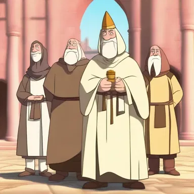 The animated film featured characters dressed in gregorian attire.