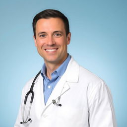 A professional profile photo of a doctor, featuring a middle-aged male with short dark hair and a warm smile
