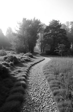 A serene landscape featuring three distinct paths leading through a tranquil forest