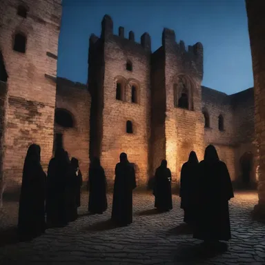 The eerie sound of Gregorian chants echoed through the haunted castle, sending a chill down everyone's spine.