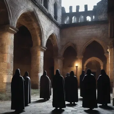 The eerie sound of Gregorian chants echoed through the haunted castle, sending a chill down everyone's spine.