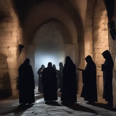 The eerie sound of Gregorian chants echoed through the haunted castle, sending a chill down everyone's spine.