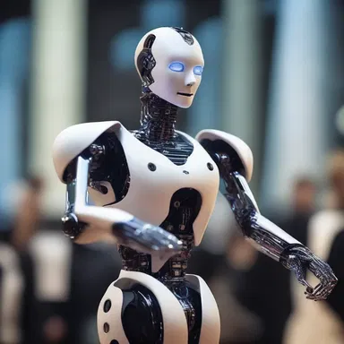 In a futuristic world, a humanoid robot composed a mesmerizing Gregorian chant, captivating its audience with its melodic tones.