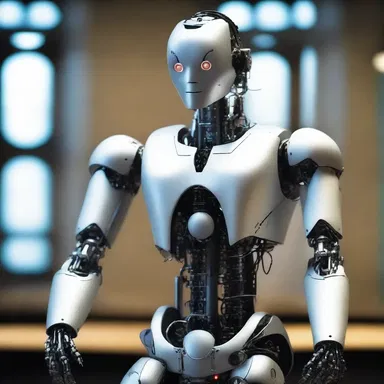 In a futuristic world, a humanoid robot composed a mesmerizing Gregorian chant, captivating its audience with its melodic tones.