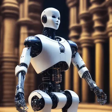 In a futuristic world, a humanoid robot composed a mesmerizing Gregorian chant, captivating its audience with its melodic tones.