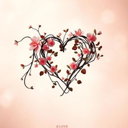 An artistic representation of the letter 'N' integrated into a romantic theme