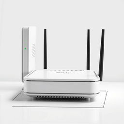 A high-quality slider image depicting a modern modem and router setup, showcasing their sleek designs and functionality