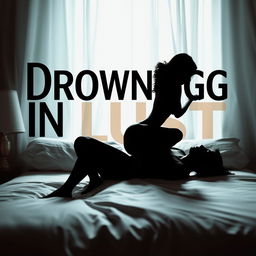 A visually striking image with a transparent background featuring the title 'Drowning in Lust' prominently displayed