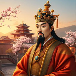 A historical illustration of King Dongseong of Baekje, depicted in traditional regal attire from the 5th century Korea