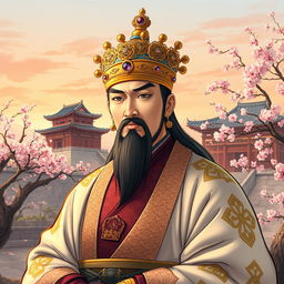 A historical illustration of King Dongseong of Baekje, depicted in traditional regal attire from the 5th century Korea