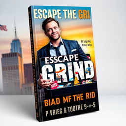 A striking and engaging book cover design for 'Escape the Grind: A Bad Man's Guide to Quitting Your 9-to-5'