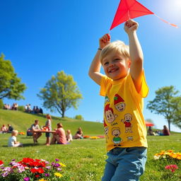A scenic park setting filled with vibrant colors and lush greenery