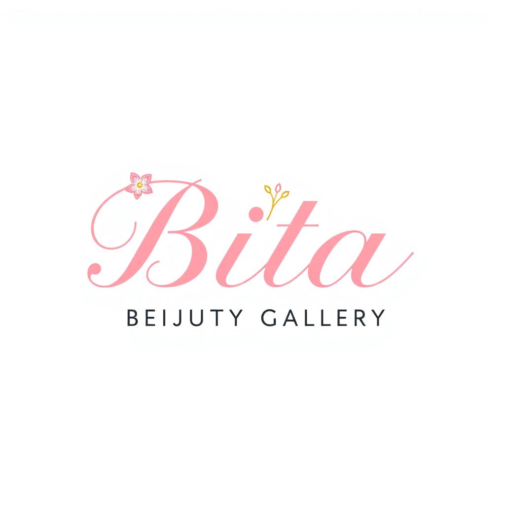 A modern and elegant logo design for a beauty gallery named 'Bita'