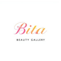 A modern and elegant logo design for a beauty gallery named 'Bita'