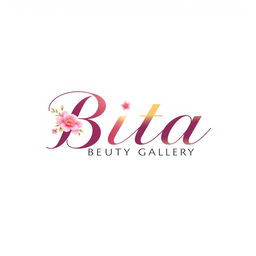 A modern and elegant logo design for a beauty gallery named 'Bita'