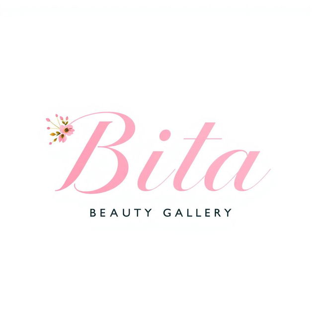 A modern and elegant logo design for a beauty gallery named 'Bita'