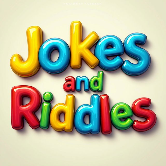 Title design for 'Jokes and Riddles' featuring vibrant, colorful letters without any background