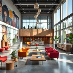 An elegant lobby interior design for a Faculty of Fine Arts