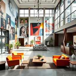 An elegant lobby interior design for a Faculty of Fine Arts
