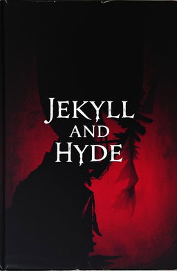 A dark and atmospheric book cover for 'Jekyll and Hyde', featuring a rough, 19th-century painting style