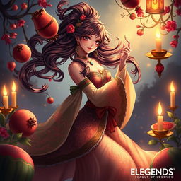 A captivating illustration of Seraphine from League of Legends, styled in an enchanting Persian Yalda theme