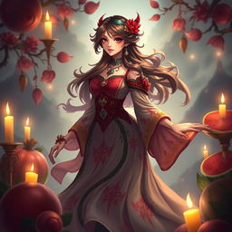 A captivating illustration of Seraphine from League of Legends, styled in an enchanting Persian Yalda theme