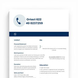 A modern and professional CV layout with crisp, clean design elements