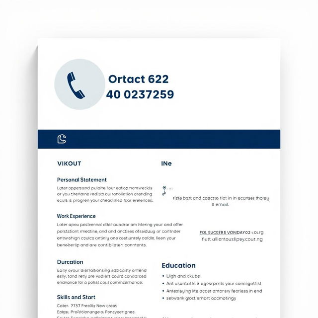 A modern and professional CV layout with crisp, clean design elements