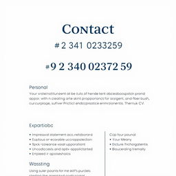 A modern and professional CV layout with crisp, clean design elements