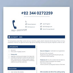 A modern and professional CV layout with crisp, clean design elements