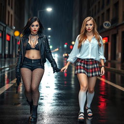 A sexy, hot, beautiful, curvy, thick, tattooed 18 year old girl with medium messy black hair and striking crystal blue eyes, enhanced by bright frosted pastel blue eye shadow, thick black eye liner, and long lashes defined with thick black mascara