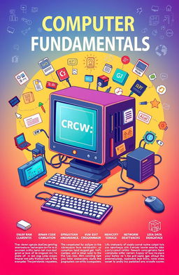 An engaging and informative illustration that depicts the basic concepts of computer fundamentals