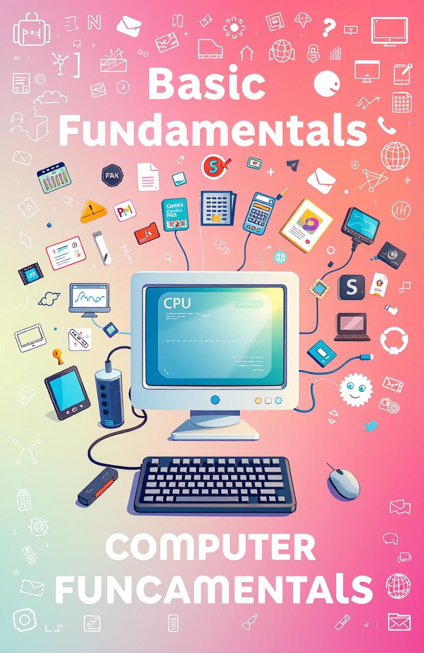 An engaging and informative illustration that depicts the basic concepts of computer fundamentals