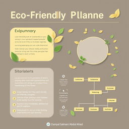 A visually appealing infographic template about Eco-Friendly Event Planner, featuring an eco-friendly color palette with shades of green, beige, and earthy tones