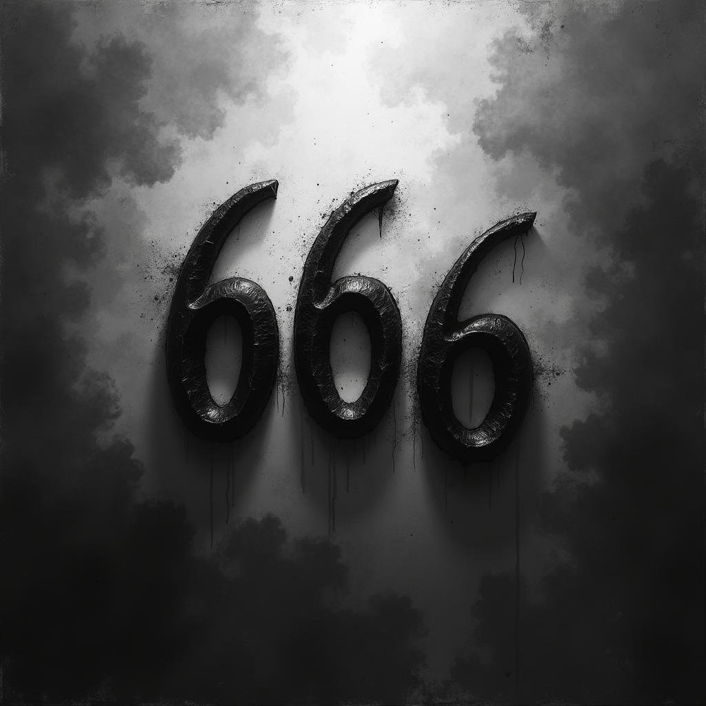 A visually striking black and white introduction image featuring the numbers 6 and 666 prominently displayed