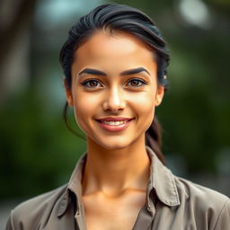 A full-body portrait of a person standing with perfect posture