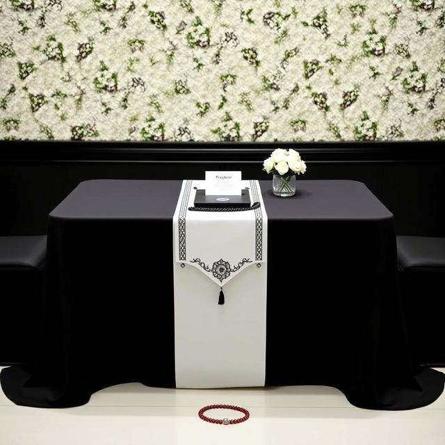 A beautifully designed program table featuring a striking black and white color scheme