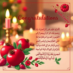 A beautifully designed congratulatory card from Enzo Company celebrating Yalda Night