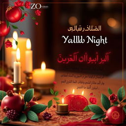 A beautifully designed congratulatory card from Enzo Company celebrating Yalda Night