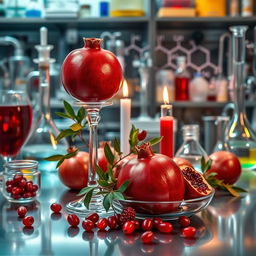 A beautifully arranged Yalda night setting featuring pomegranates, symbolizing fertility and abundance