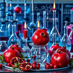 A beautifully arranged Yalda night setting featuring pomegranates, symbolizing fertility and abundance