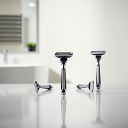 A professional and clean product background suitable for showcasing Gillette men's razors