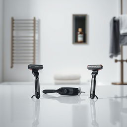 A professional and clean product background suitable for showcasing Gillette men's razors