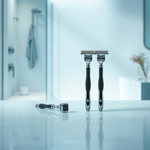 An elegant and modern background suitable for showcasing Gillette men's razors, designed to create a professional product display