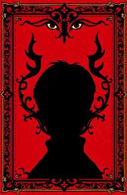 A medieval style illustration featuring a red background with black details