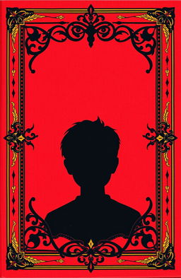 A medieval style illustration featuring a red background with black details